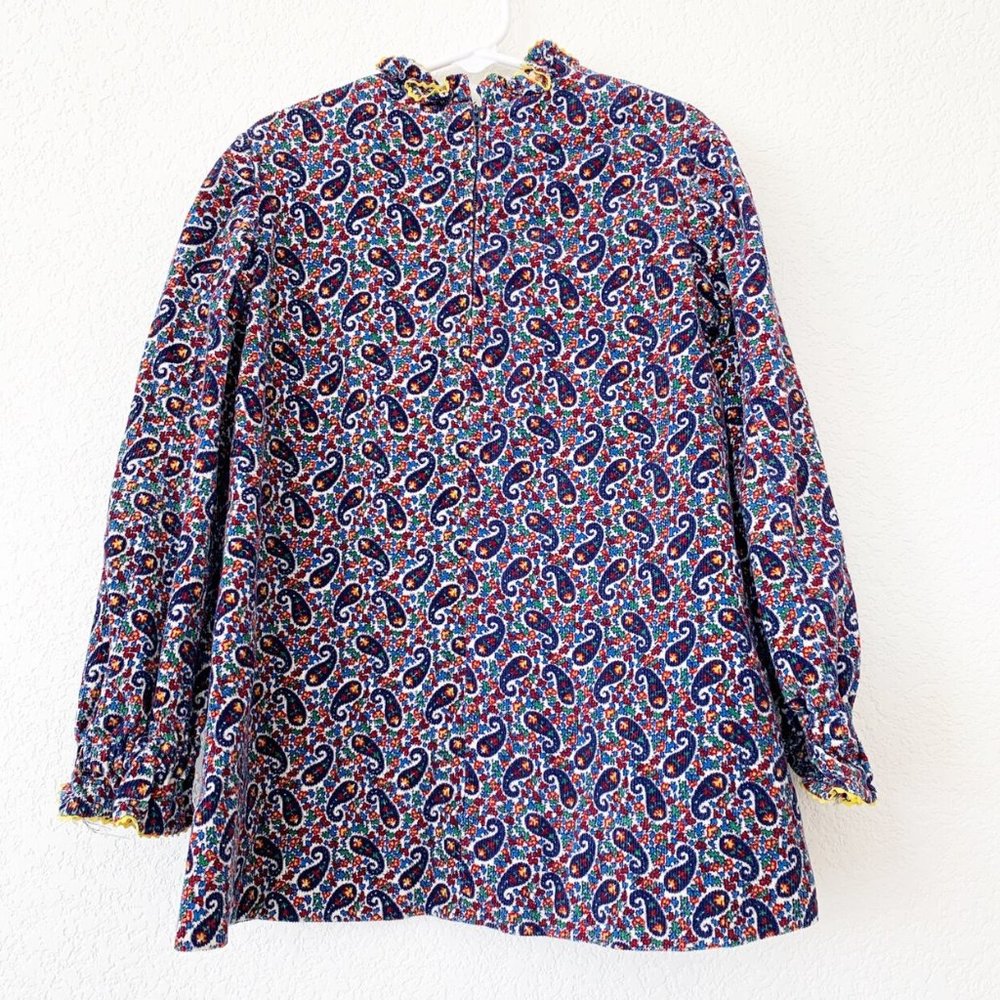 Girl’s Vintage Paisley Cord Dress